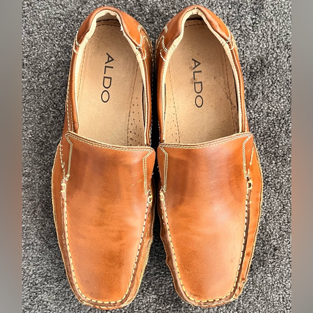 Men’s “Aldo” Business Casual Cognac Leather Shoes in Size 11 - Never Worn!